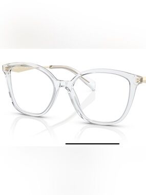 Prada Clear Transparent Women's Glasses with Gold Temples